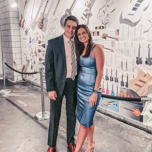 Atoir blue midi mettalic dress